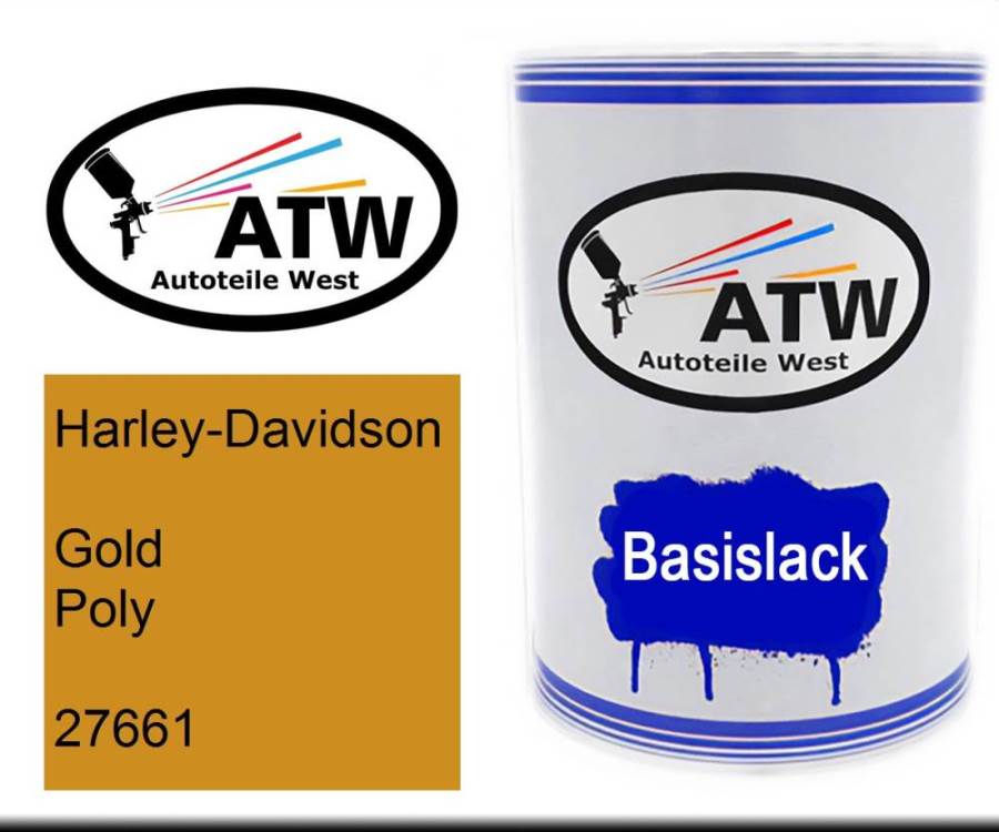 Harley-Davidson, Gold Poly, 27661: 500ml Lackdose, von ATW Autoteile West.